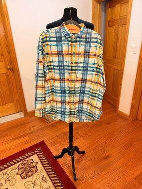 Tommy Bahama Multicolor Plaid Button-Down Shirt - Blue, Yellow & Cream